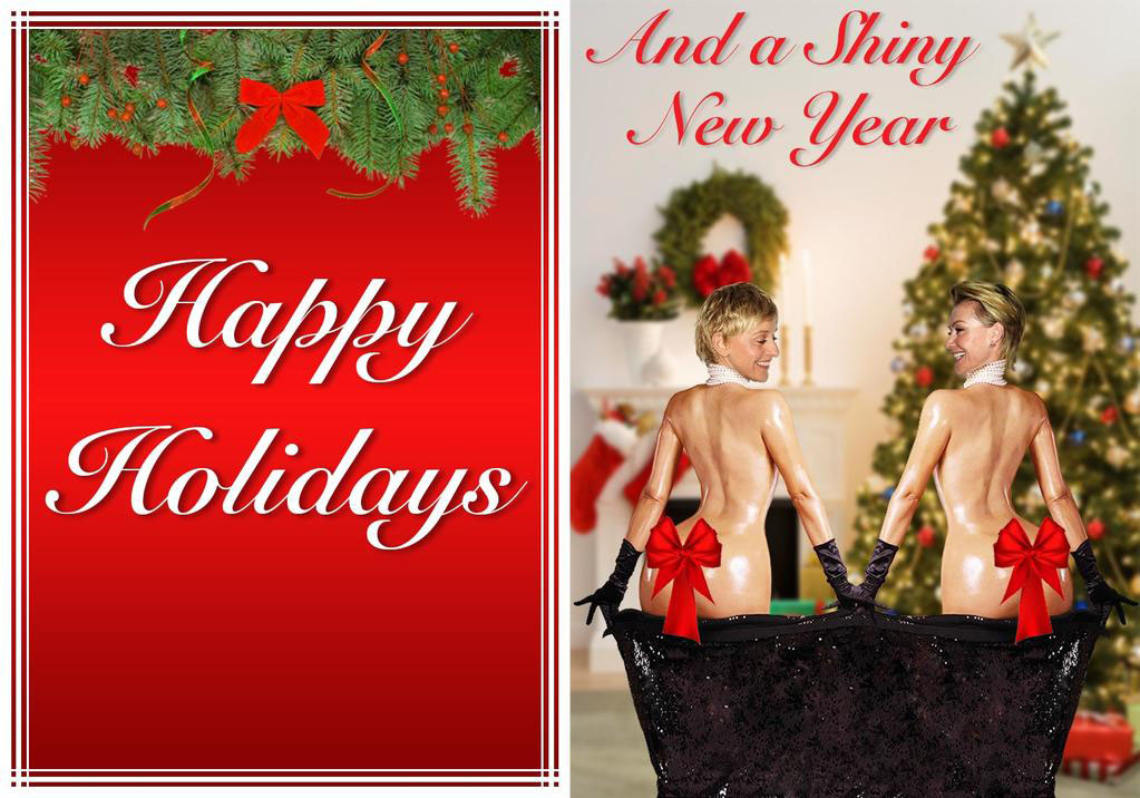 Ellen and Portia Degeneres holiday greeting card