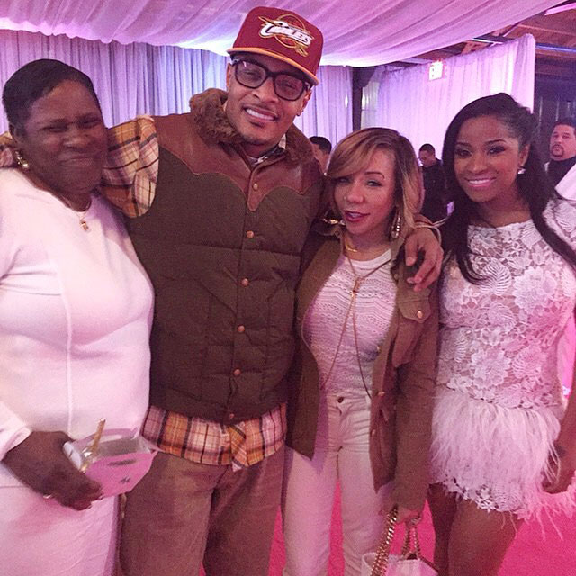 L - R: Toya's mom, rapper T.I., Tiny and Toya