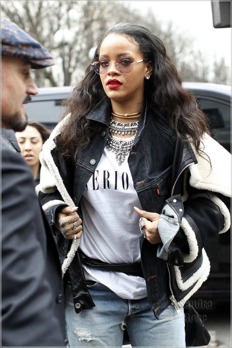 Rihanna out in Paris