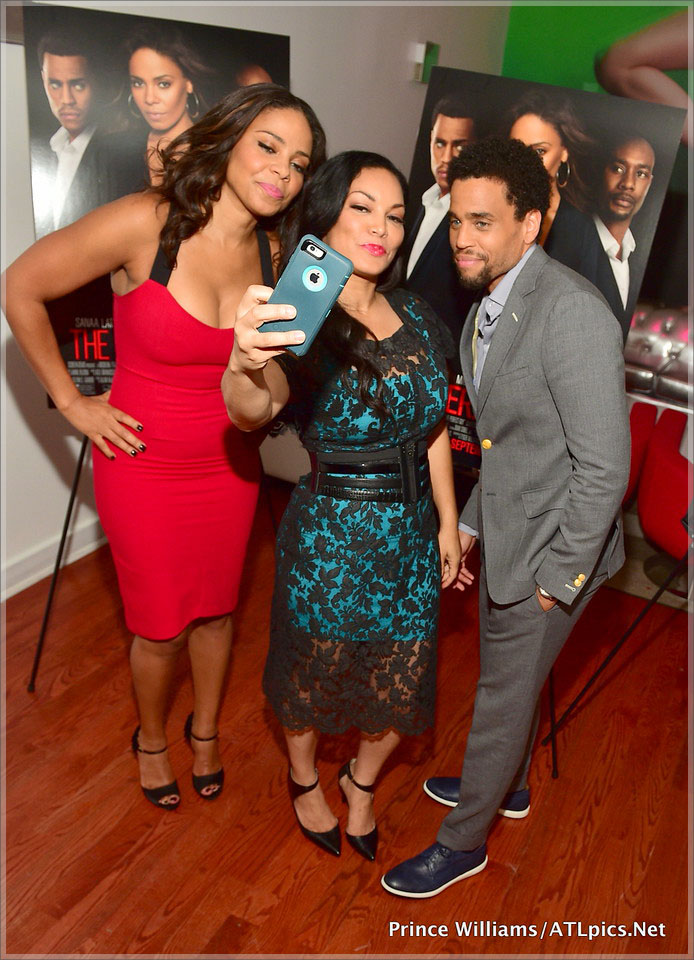 Sanaa Lathan and Michael Ealy attend The Perfect Guy Blogger Dinner