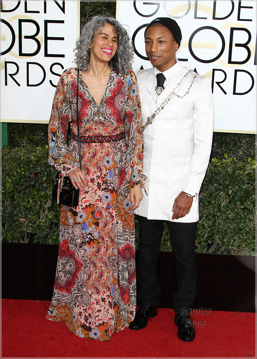 Pharrell Williams, Mimi valdes at Golden Globe Awards
