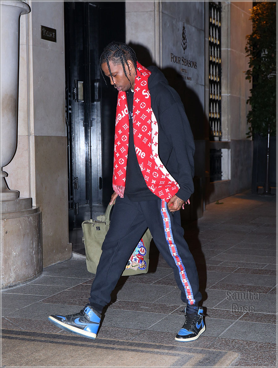 Travis Scott Wears Louis Vuitton x Supreme During Louis Vuitton Paris  Fashion Week Show, UpscaleHype