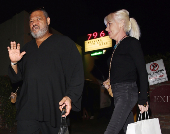 Laurence Fishburne with a mystery woman – Sandra Rose