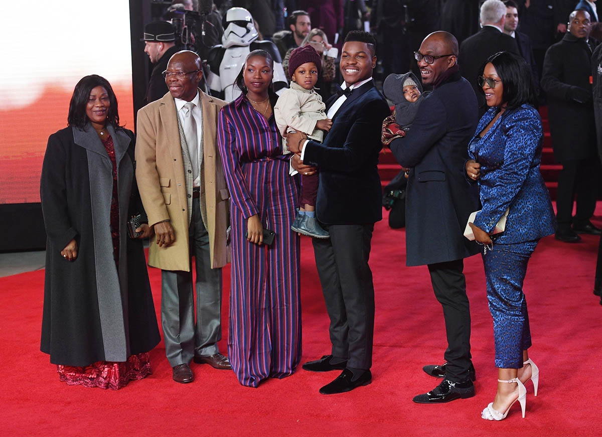John Boyega and family at London Premiere of Star Wars: The Last Jedi