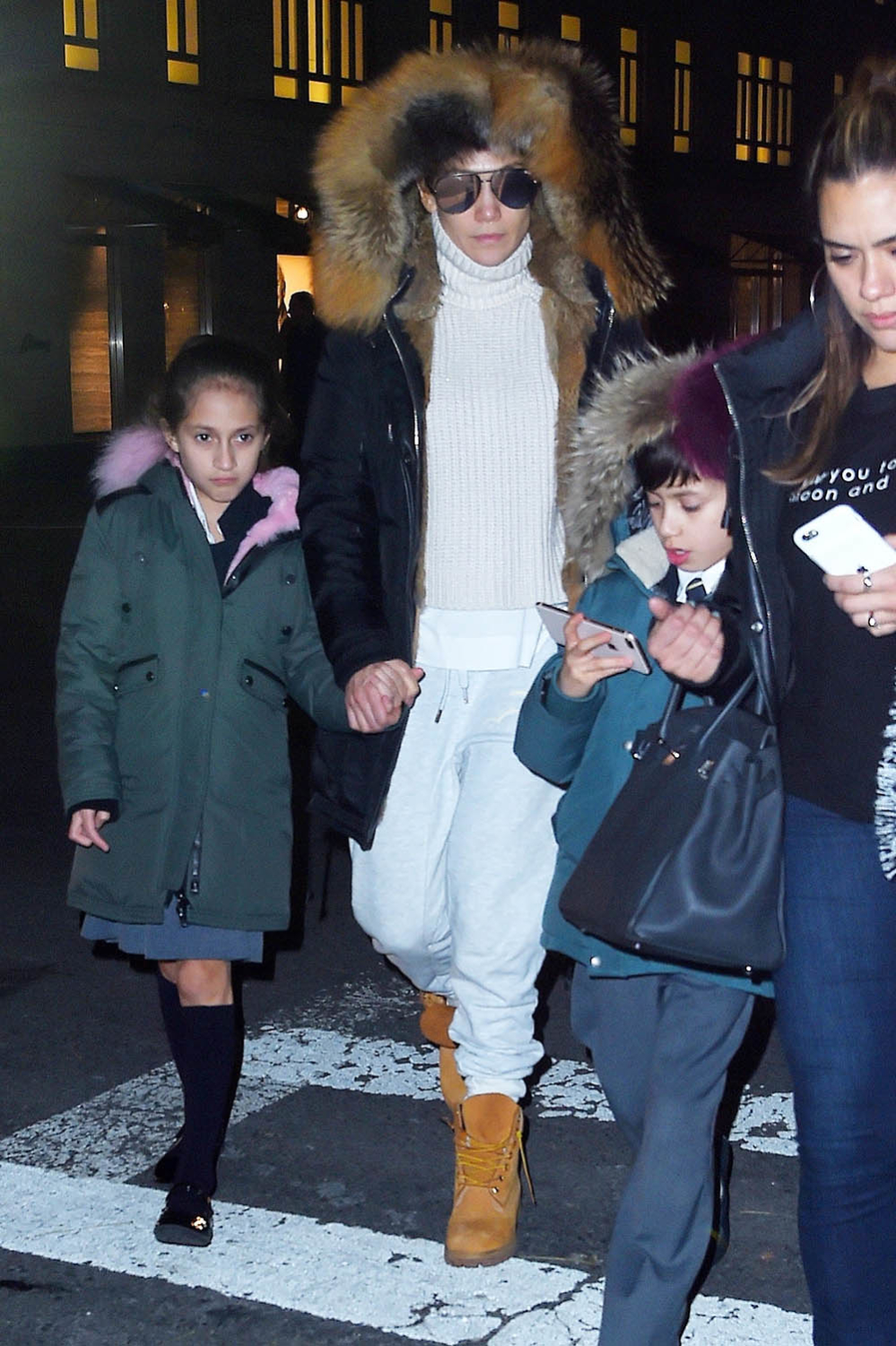 Jennifer Lopez and twins in NYC