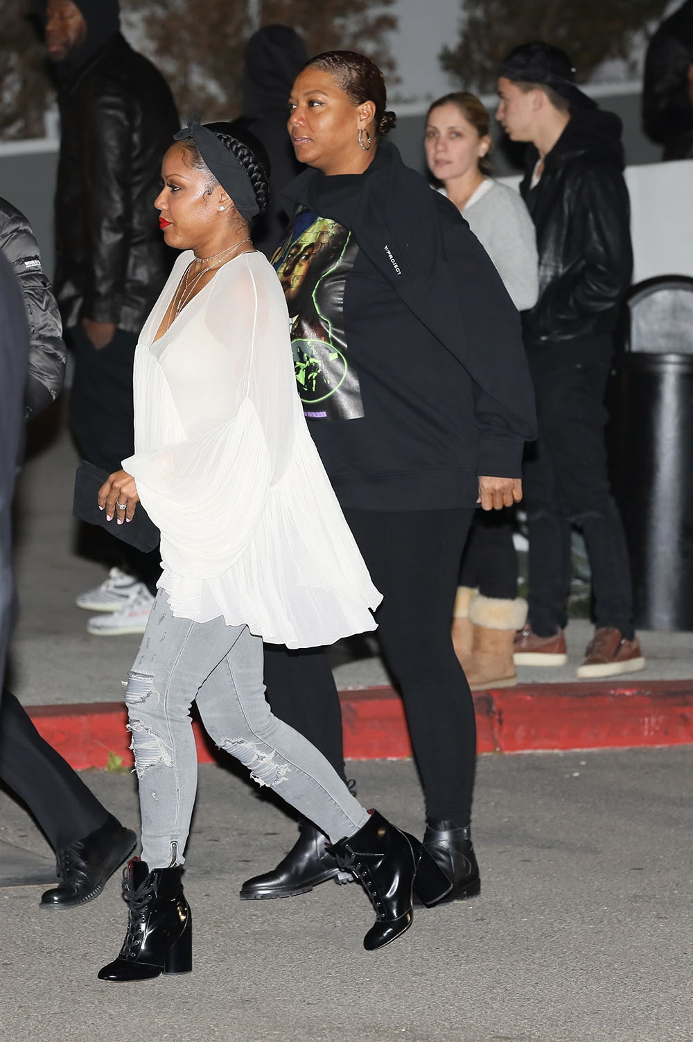 Queen Latifah and girlfriend Eboni attend Jay-Z's concert at The Forum