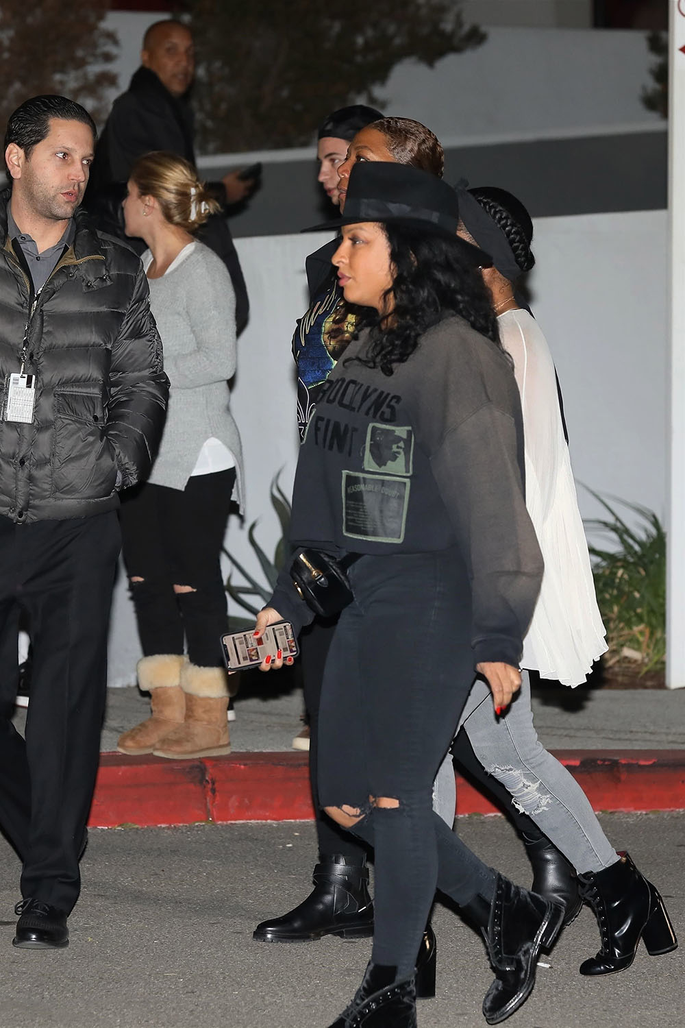 Queen Latifah and girlfriend Eboni attend Jay-Z's concert at The Forum