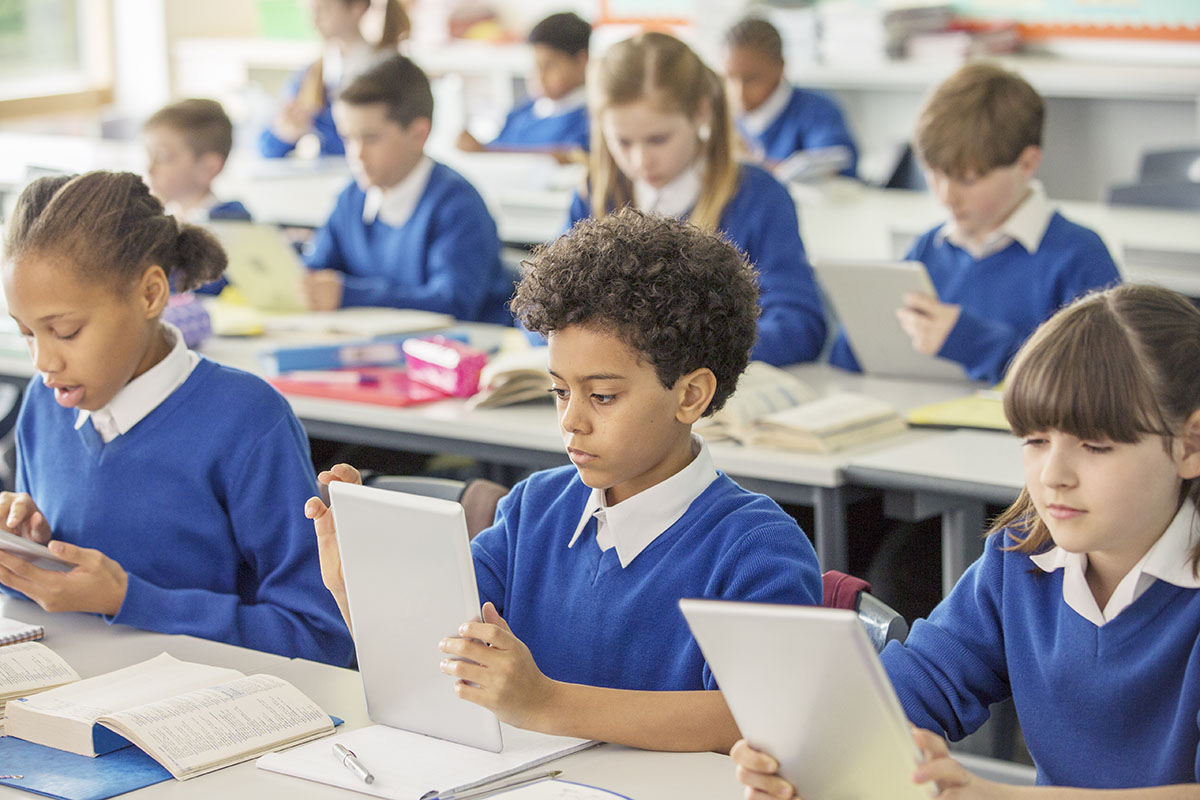 School children in England