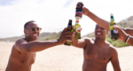 Black men drinking beer
