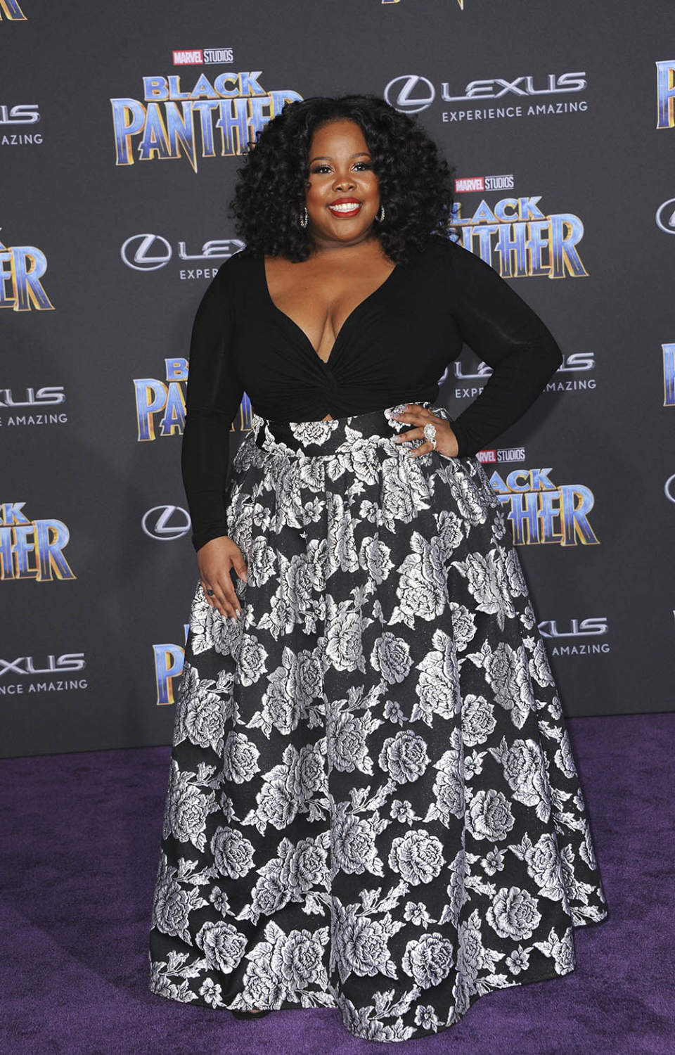 Amber Riley at Film Premiere of Black Panther