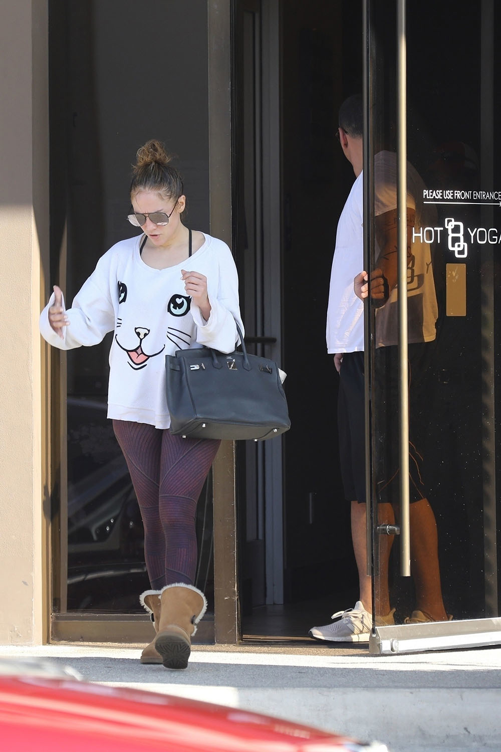 Jennifer Lopez and her boyfriend, A Rod, are spotted leaving the gym after a workout on Sunday.