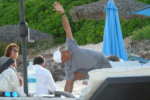 Russell Simmons in the Bahamas with daughter Ming Lee on New Year's Day