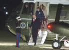 President Donald Trump, Melania Trump and son Barron return from Florida