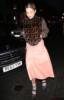 British singer Rita Ora at a Radio Appearance in London, wearing a Fendi fur bomber