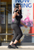 Blac Chyna wears a waist trainer while out for a jog with friends
