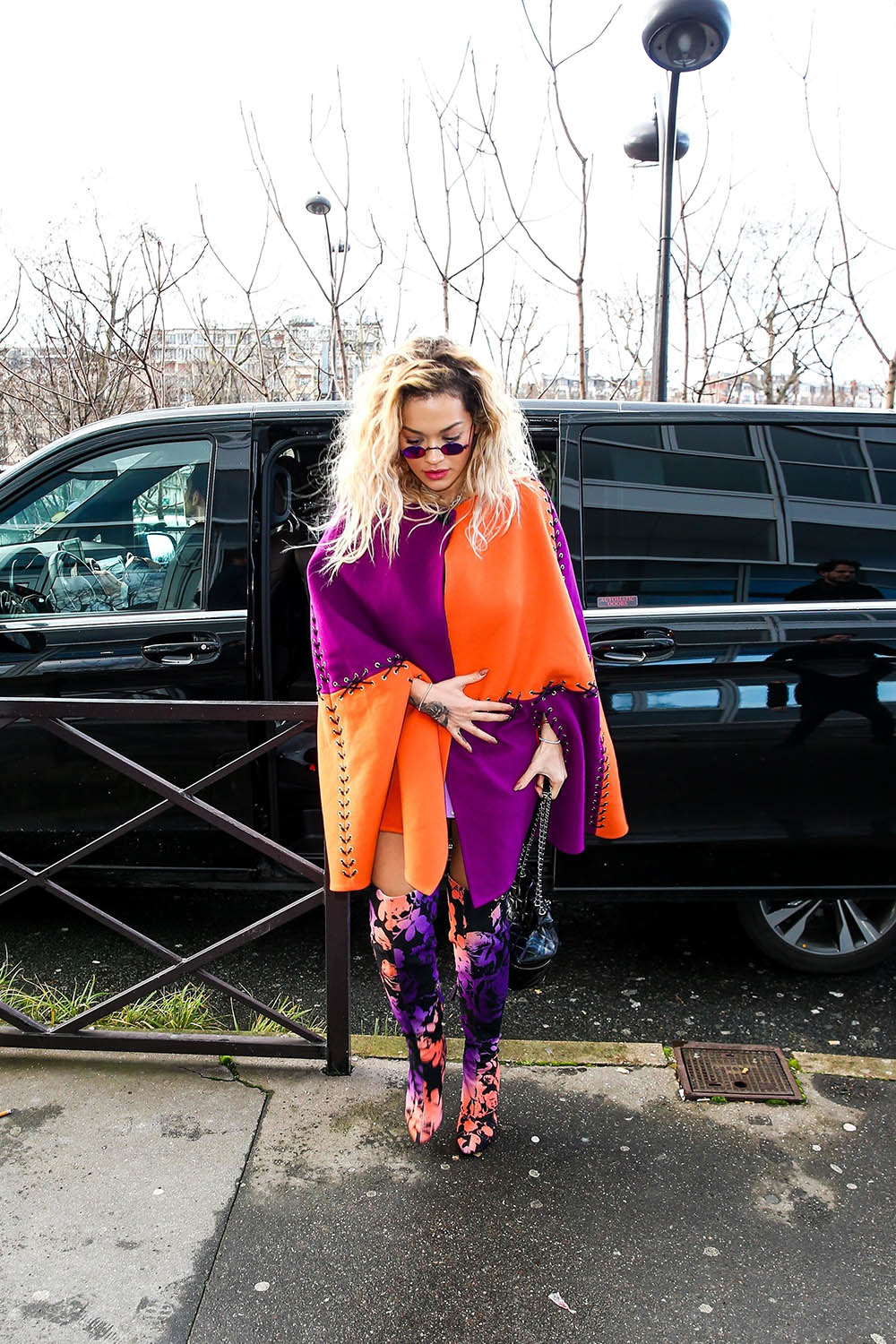 Rita Ora arrives at the Chanel store in Paris