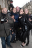 Bella Hadid poses with photographers for Fashion Week