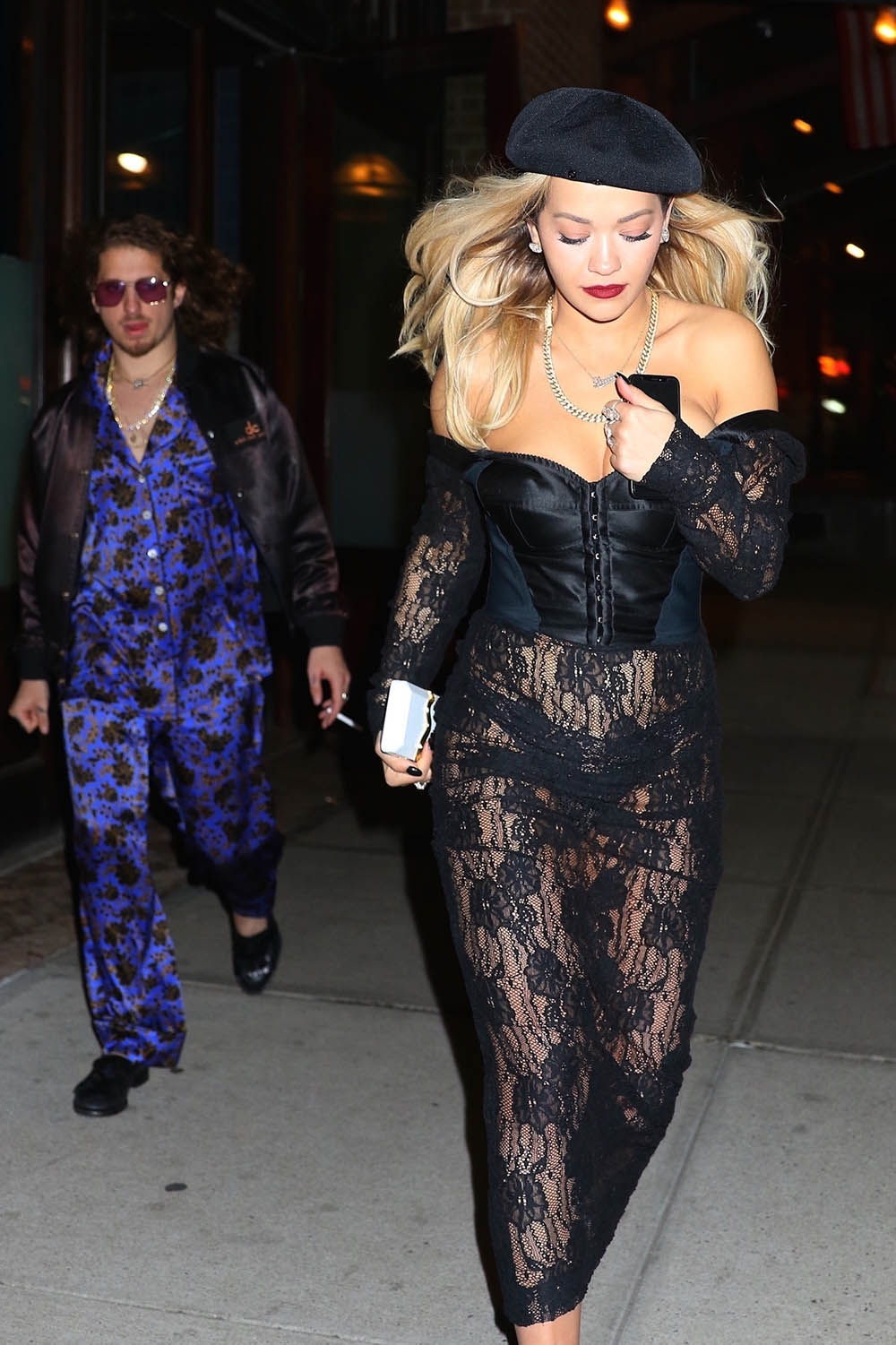Rita Ora and boyfriend Andrew Watt wearing street pajamas