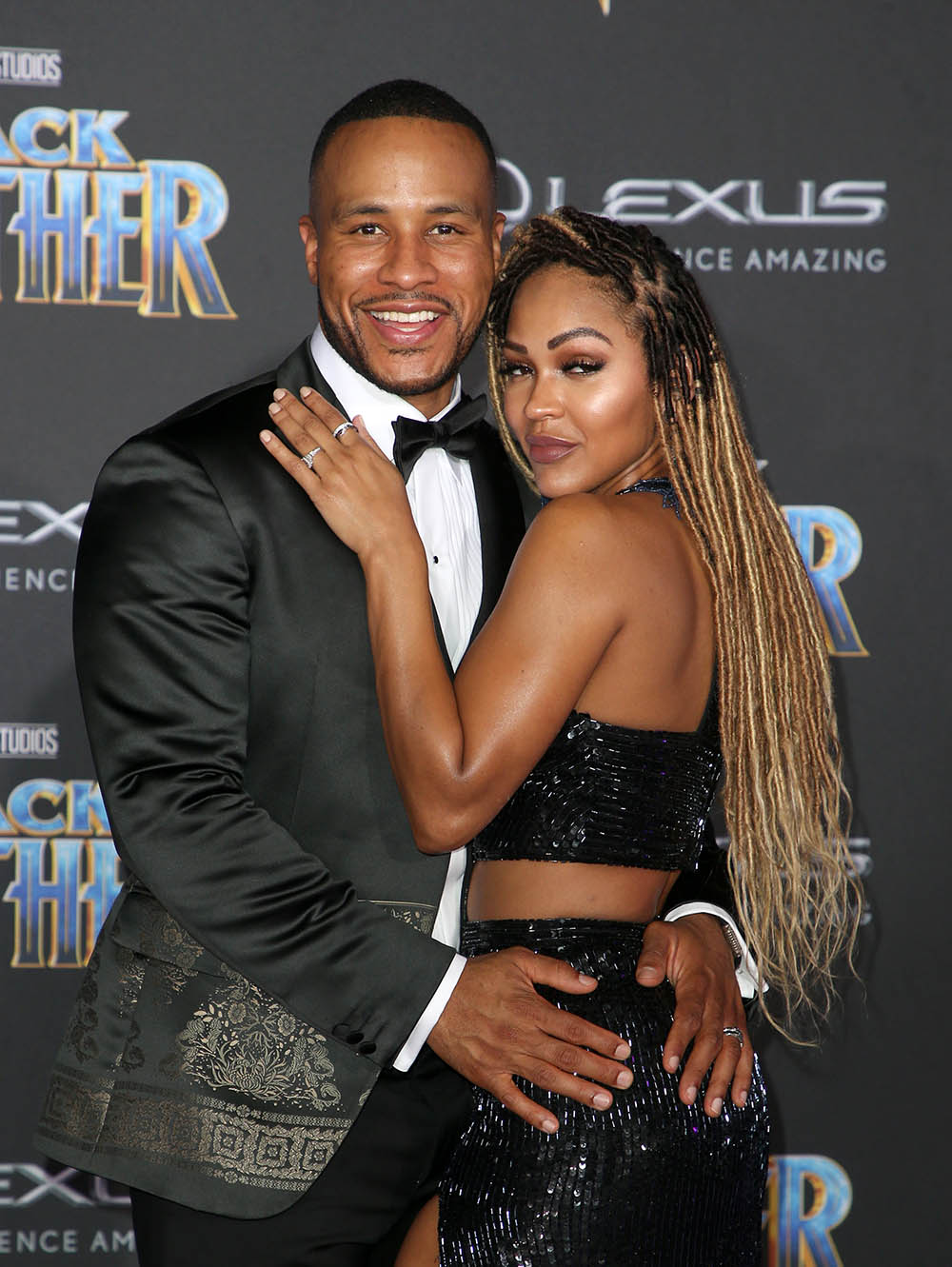 DeVon Franklin & Meagan Good at Black Panther Film Premiere