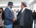 Edi Gathegi and Jay-Z chat at the Roc Nation THE BRUNCH
