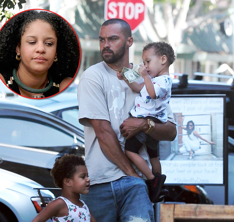 Jesse Williams in Los Angeles with his two kids
