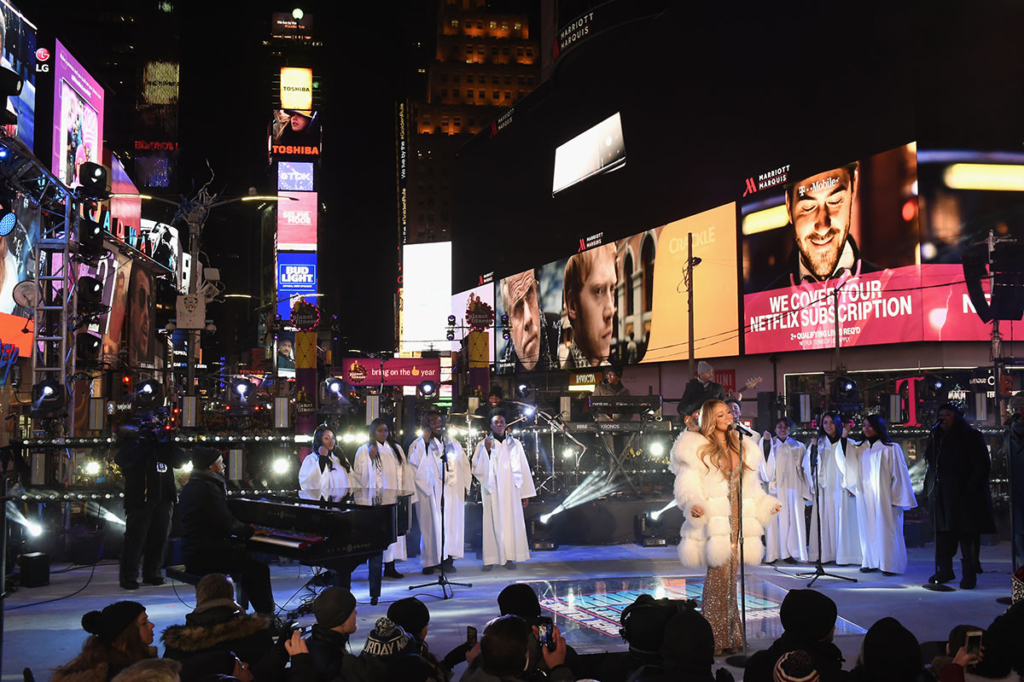 Mariah Carey performs at the Dick Clark's New Year's Rockin' Eve with Ryan Seacrest 2018 in Times Square