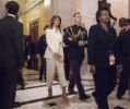 U.S. first lady Melania Trump departs The Capitol