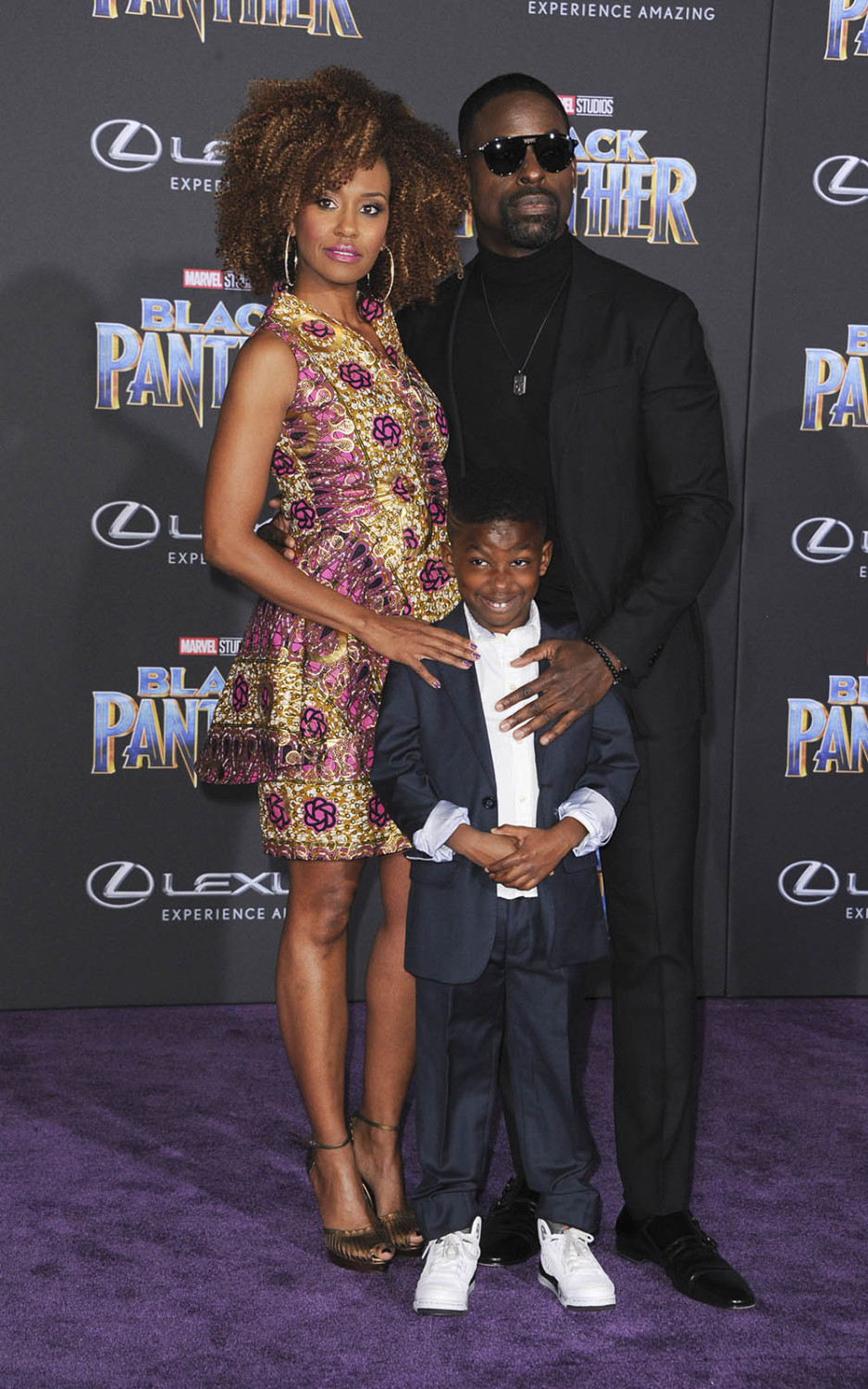 Sterling K. Brown & family at Film Premiere of Black Panther | Sandra Rose