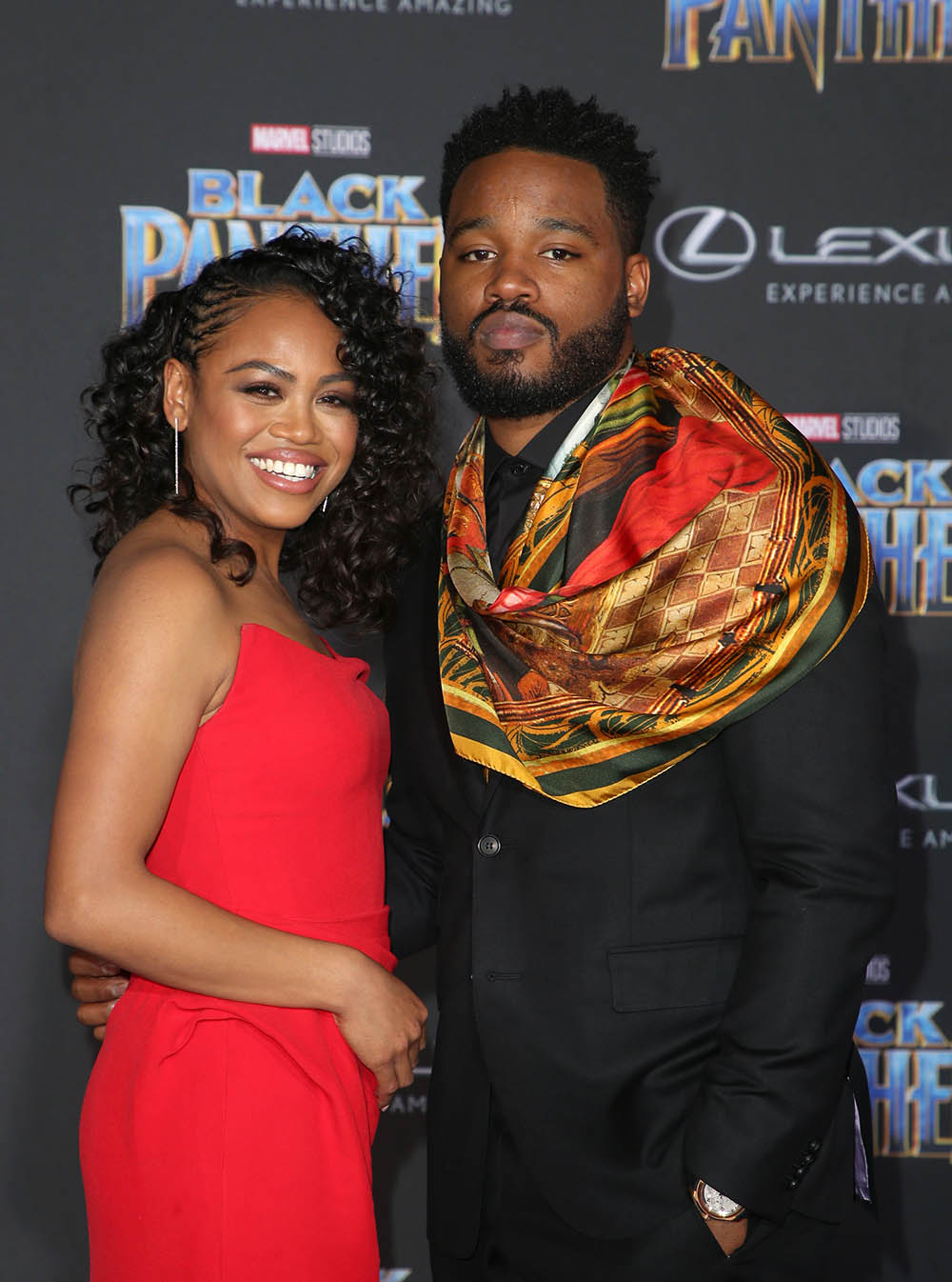 Zinzi Evans, Ryan Coogler at World Premiere of Marvel Studios Black Panther