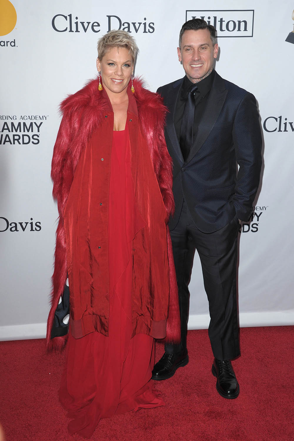 Pink and Carey Hart attend Sean Combs attend Pre-Grammy Gala Salute To JAY-Z