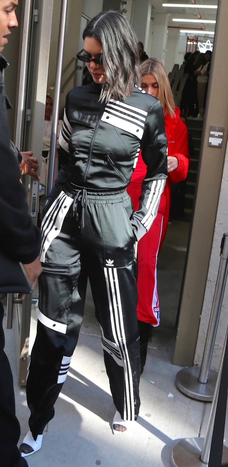 Kendall Jenner and Hailey Baldwin leave Adidas Party