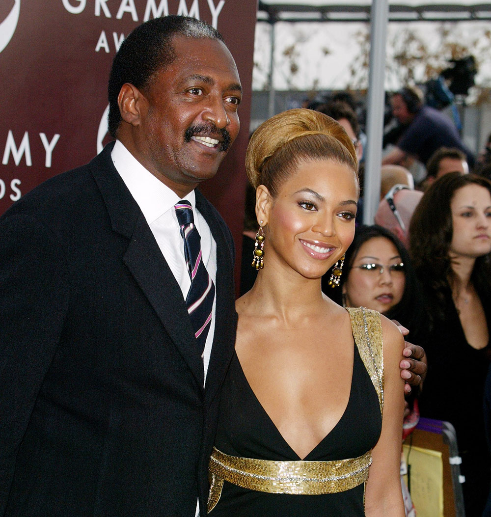 Mathew Knowles and Beyonce at The 47th Annual Grammy Awards