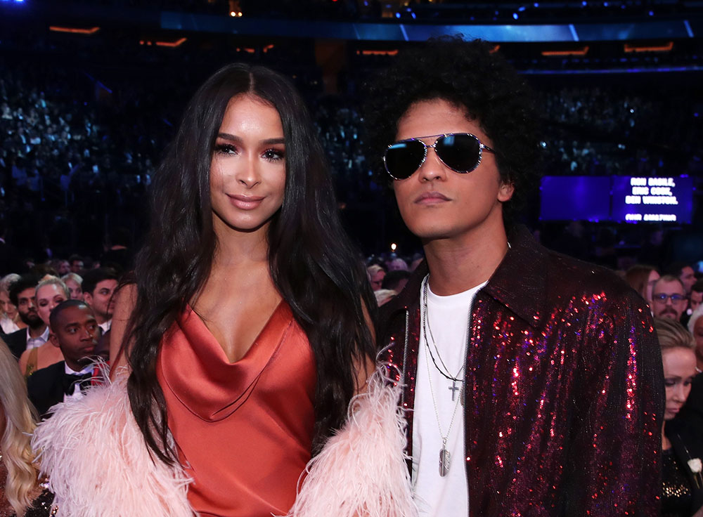 Bruno Mars and girlfriend Jessica Caban at 60th Annual GRAMMY Awards