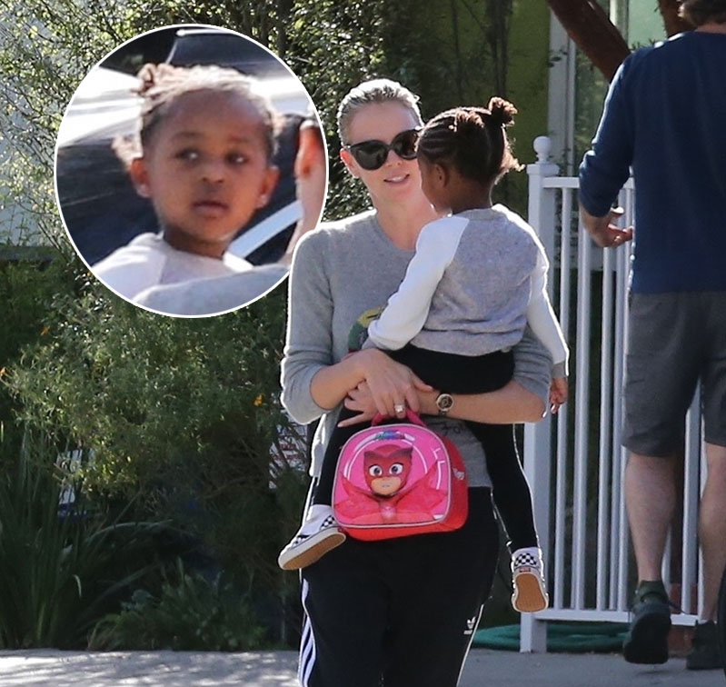 Charlize Theron and daughter August in LA