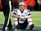 Tom Brady sits dejected during Super Bowl LII