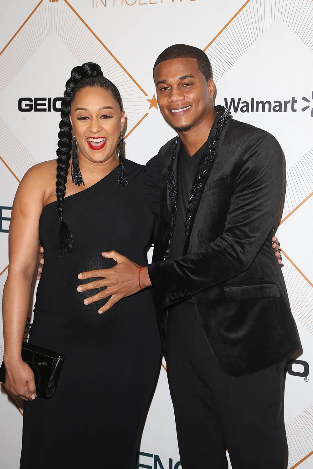 Tia and Corey Hardrict attends the 2018 Essence Black Women In Hollywood