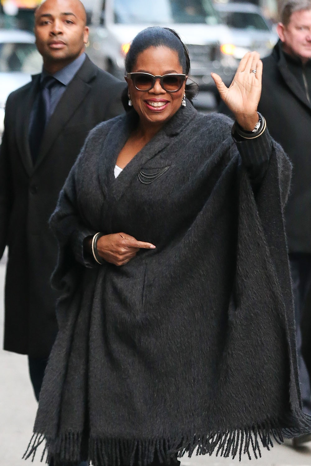 Oprah Winfrey seen arriving at The Late Show in NYC
