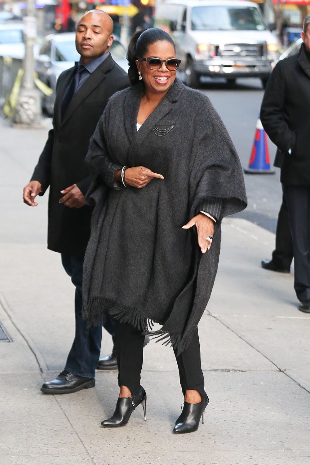 Oprah Winfrey seen arriving at The Late Show in NYC