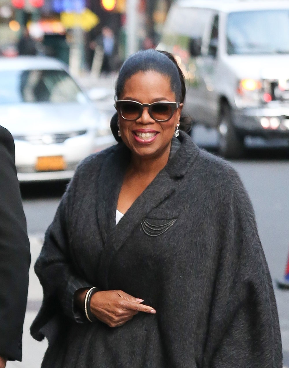 Oprah Winfrey seen arriving at The Late Show in NYC