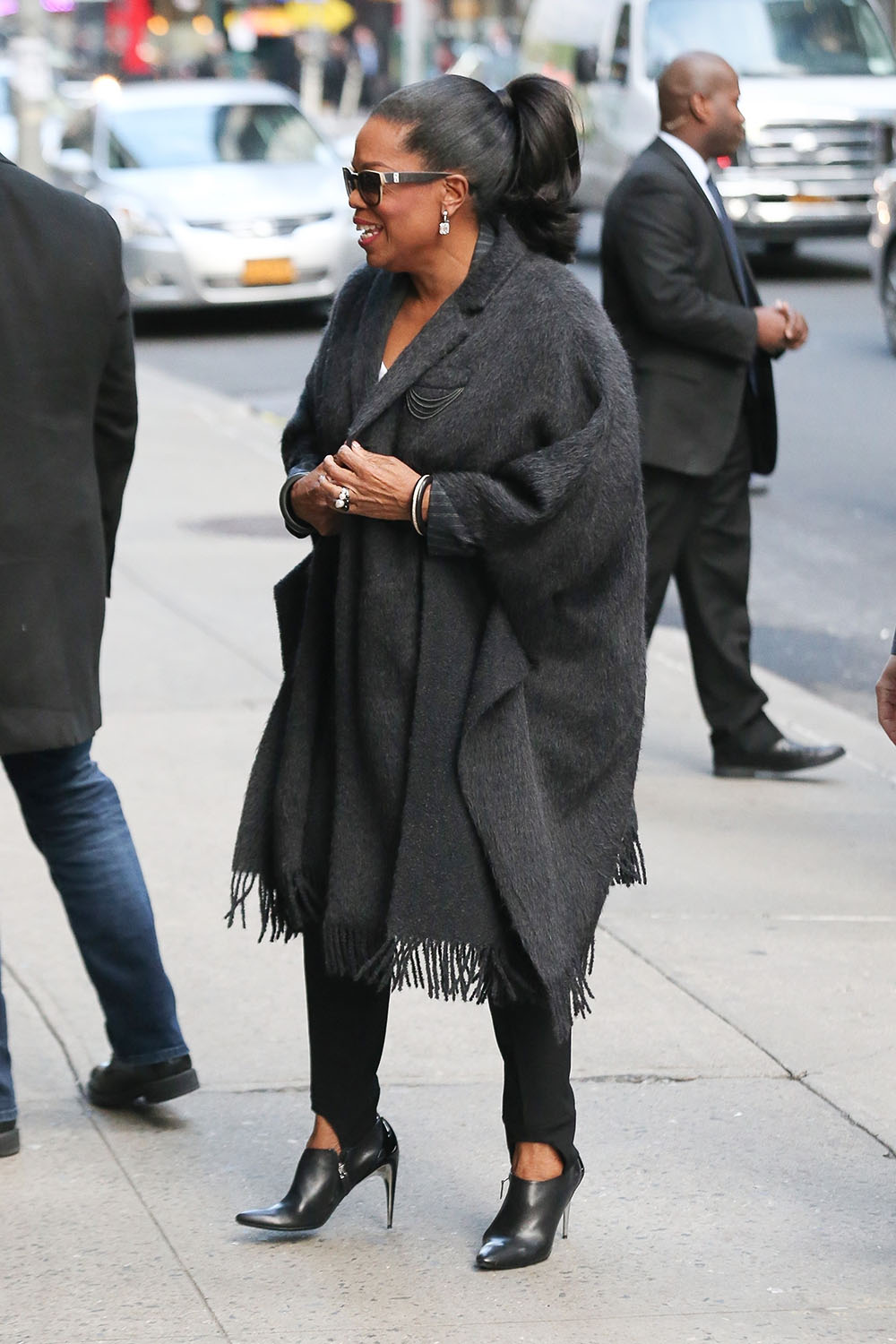 Oprah Winfrey seen arriving at The Late Show in NYC