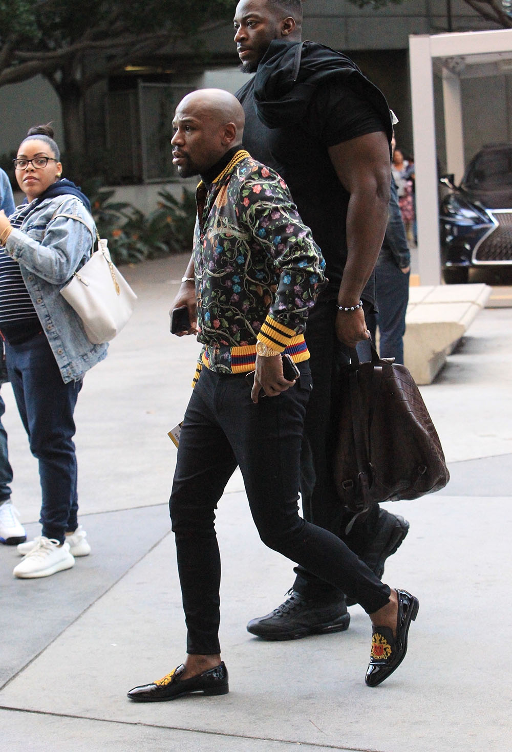 Floyd Mayweather Wearing Gucci Floral Bomber Jacket