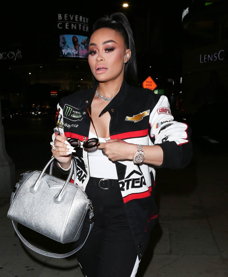 Blac Chyna Wearing Starter jacket while out in LA | Sandra Rose