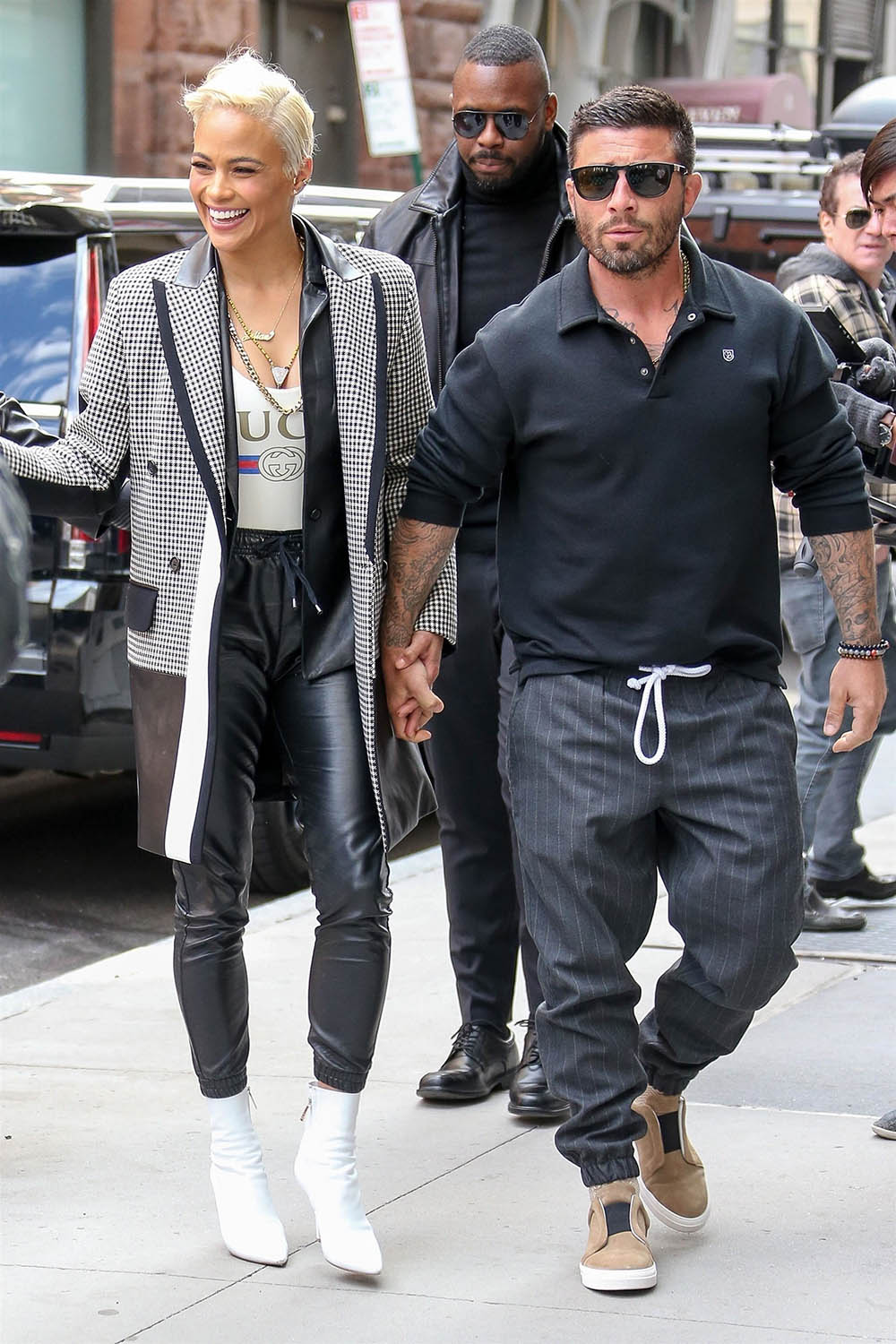 Paula Patton and new boyfriend Zachary Quittman arrive to the AOL Build