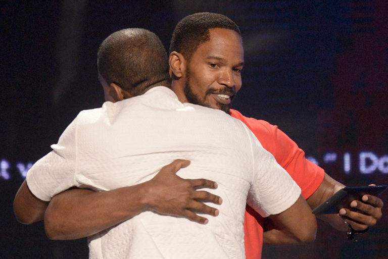 Kanye West & Jamie Foxx at 2012 BET Awards Sandra Rose