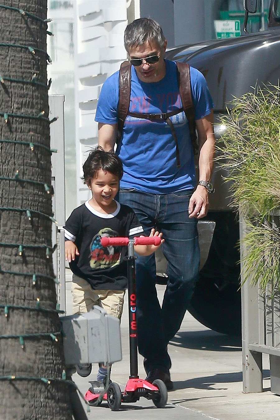 Olivier Martinez enjoys his afternoon out with his son Maceo. The duo
