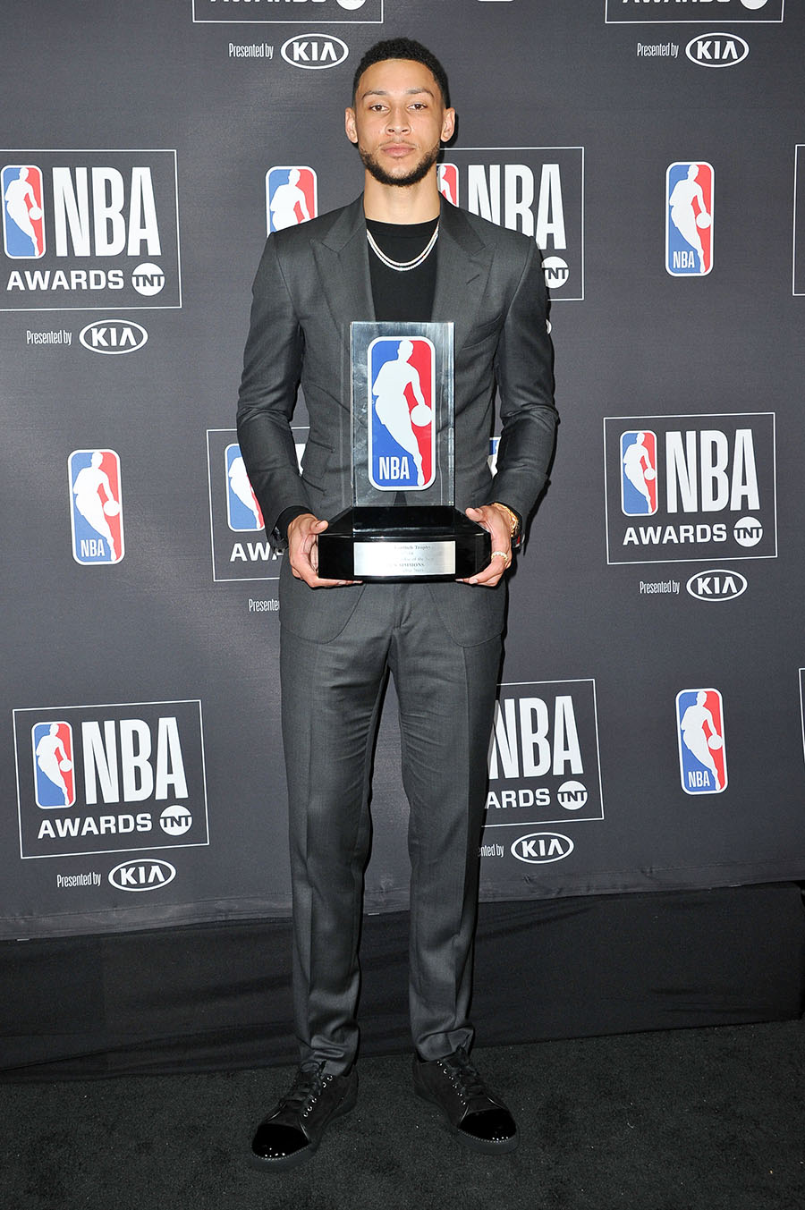 Ben Simmons Winner Of The 2017 2018 Rookie Of The Year Award Poses In The Backstage Photo Room