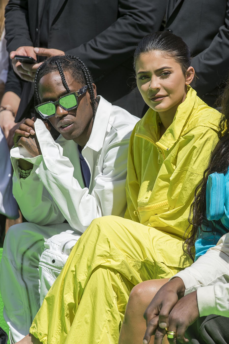 Kylie Jenner and Travis Scott sit front row at Louis Vuitton men ...