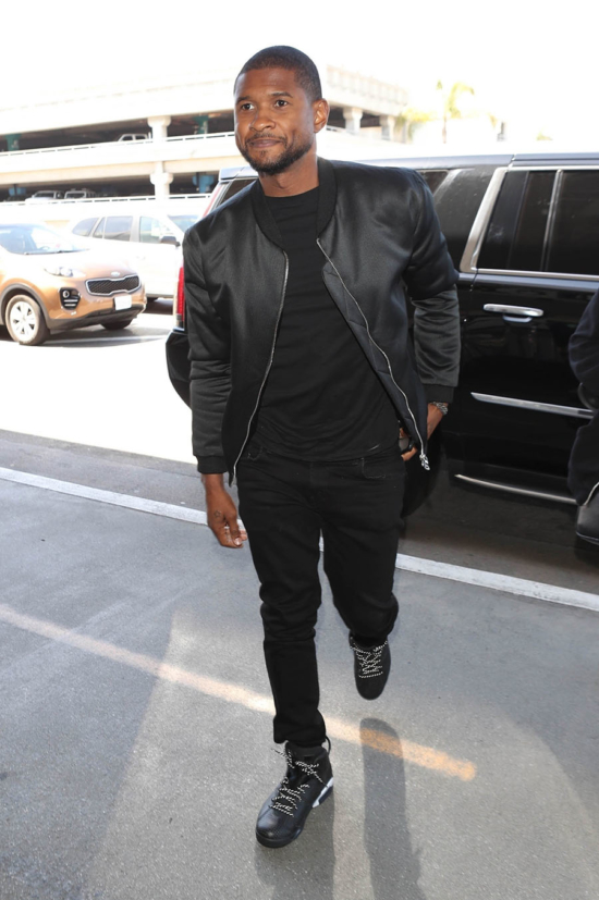 Usher departs LAX after announcing split from wife Grace Miguel(Photo ...