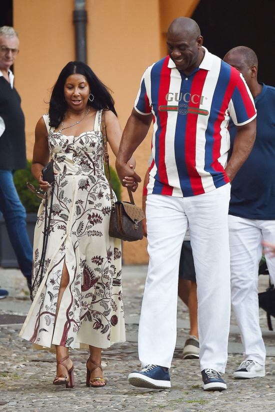 Magic Johnson Takes His Wife Cookie To Dinner In Portofino. The Retired ...