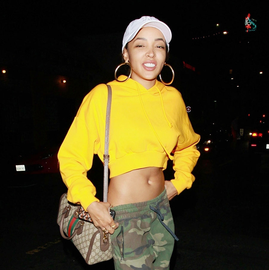 Singer Tinashe was spotted looking cute and sexy, showing off her toned ...